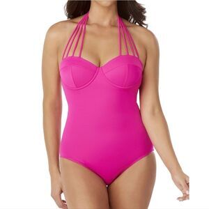 100°Degrees XL Bright PINK halter Swimsuit - NEW
